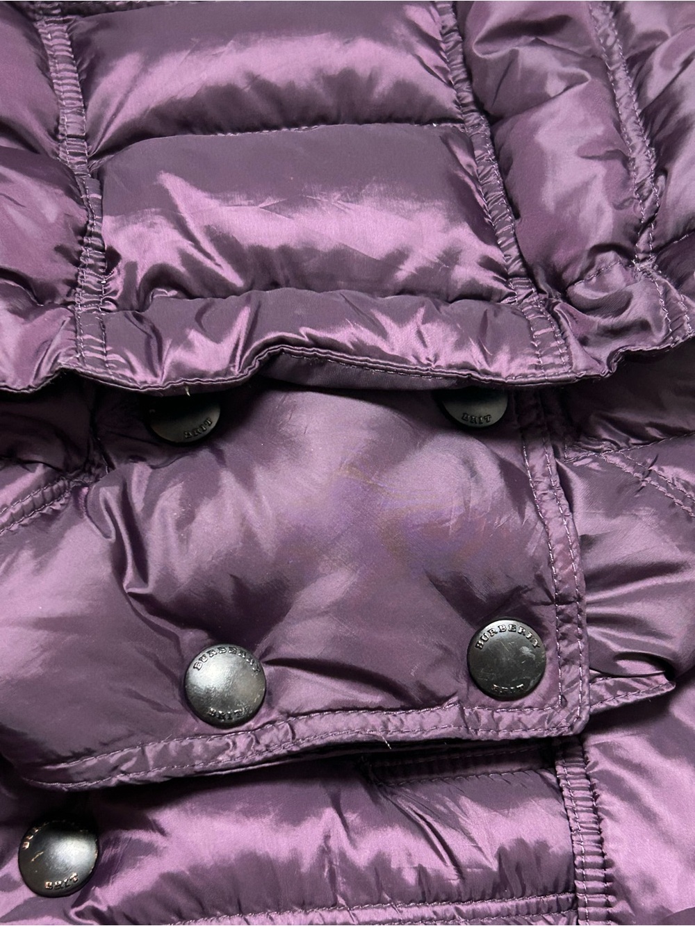 BURBERRY BRIT DOUBLE BREASTED DOWN PUFFER COAT SIZE MEDIUM - Picture 8 of 16